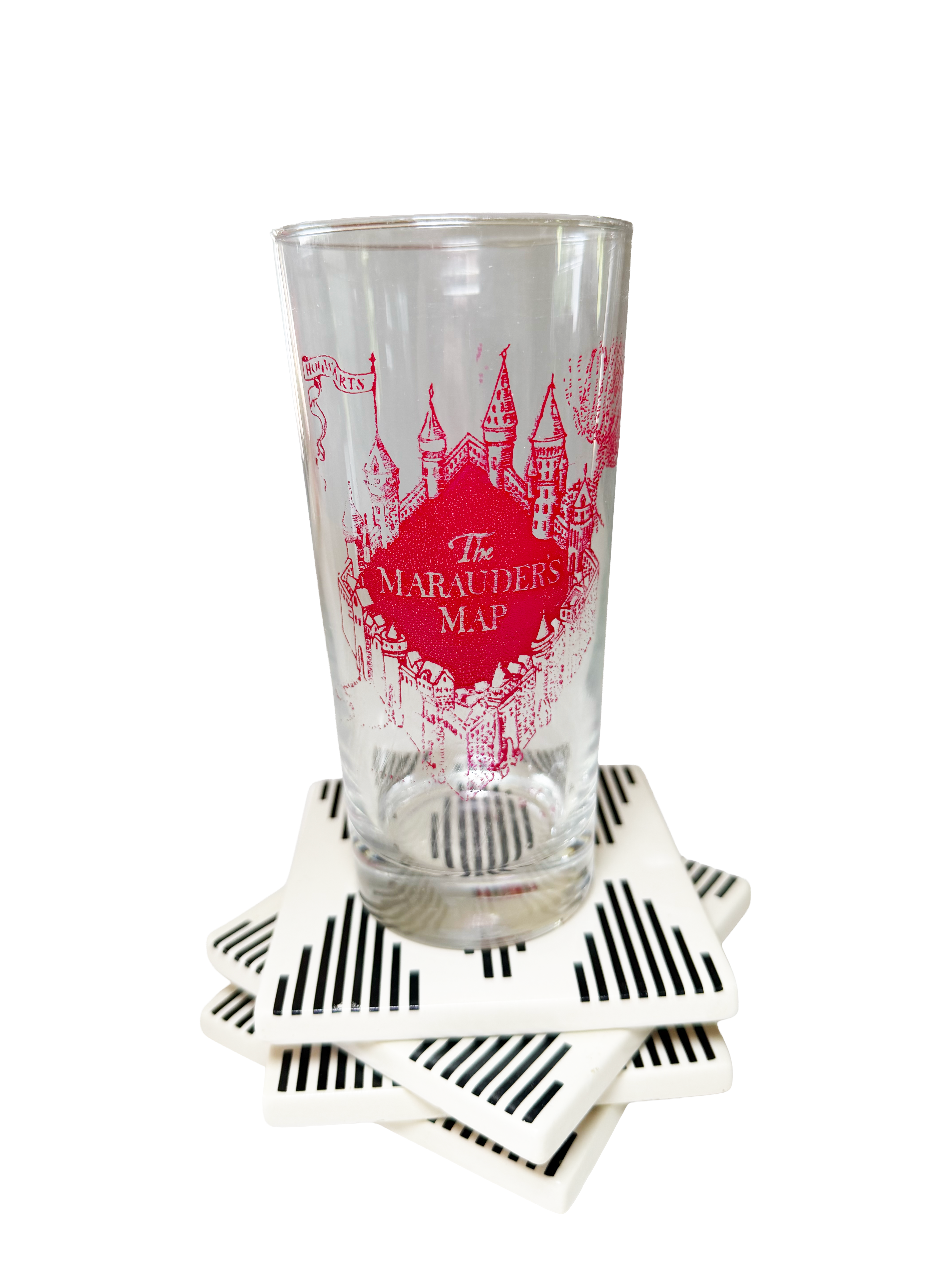 Screen-printed Marauder's Map glass