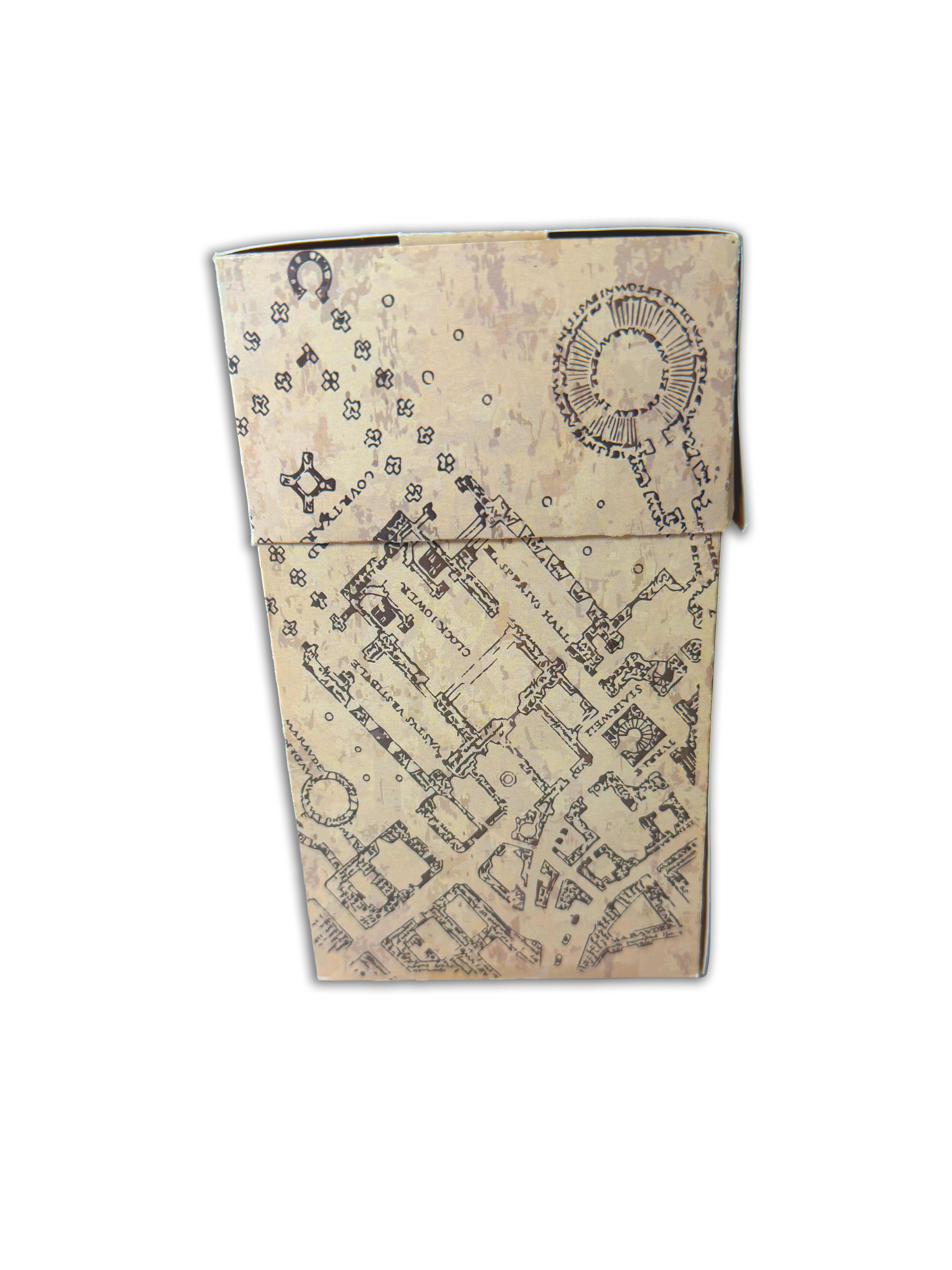 Illustrated side view of the package